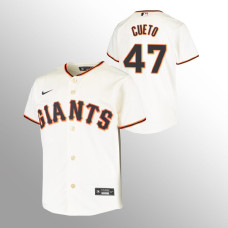 Youth San Francisco Giants Johnny Cueto Cream Replica Home Jersey