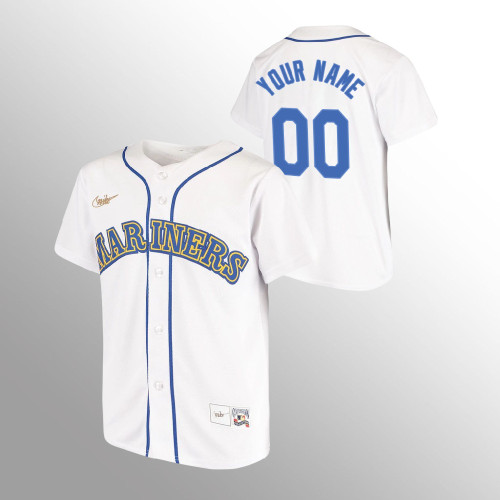 Seattle Mariners Custom White Cooperstown Collection Home Jersey