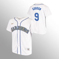 Youth Seattle Mariners #9 Dee Gordon White Home Cooperstown Collection Jersey