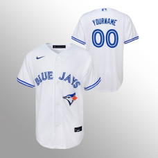 Youth Toronto Blue Jays Custom White Replica Home Jersey