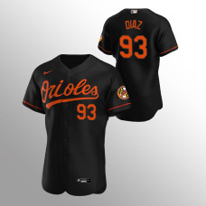 Baltimore Orioles #93 Yusniel Diaz Alternate Authentic Black Jersey
